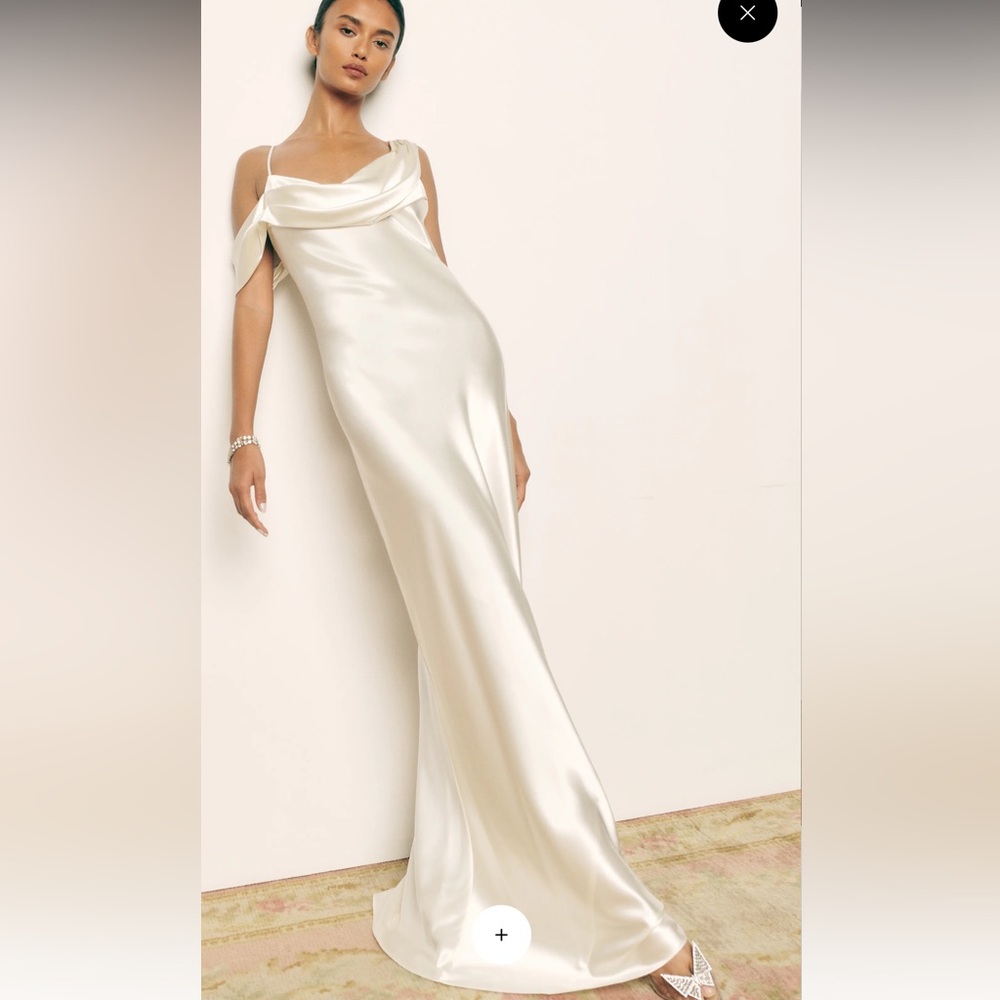 Elegant Satin White Evening Dress